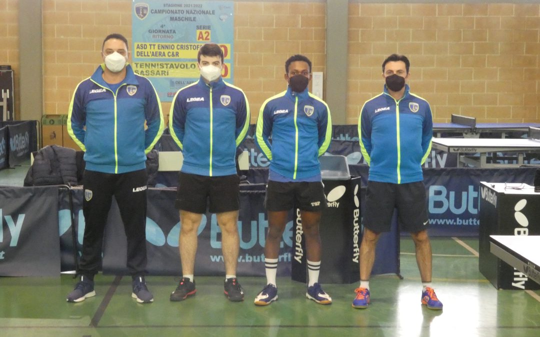 IN A2 L’ ENNIO CRISTOFARO VINCE E CONFERMA IL PRIMATO, IN B2 IL CTT MOLFETTA COMANDA IMBATTUTO E IN C1 IL TT SALENTO CONSOLIDA LA VETTA NEL GIRONE