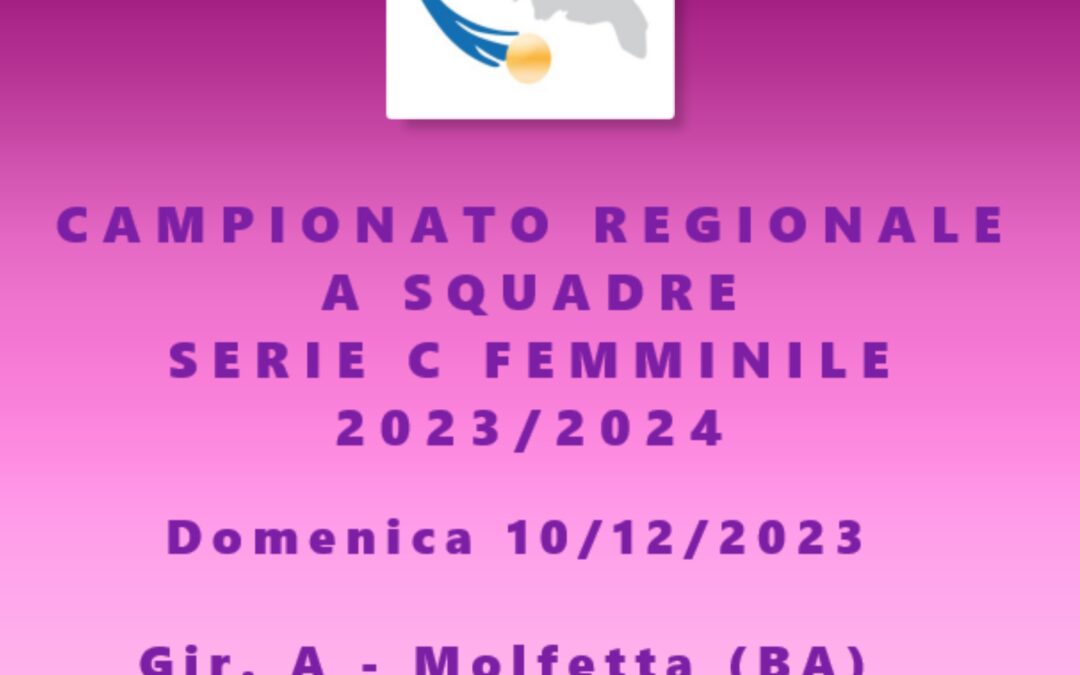 Al via il Campionato Regionale di Serie C Femminile 2023/24
