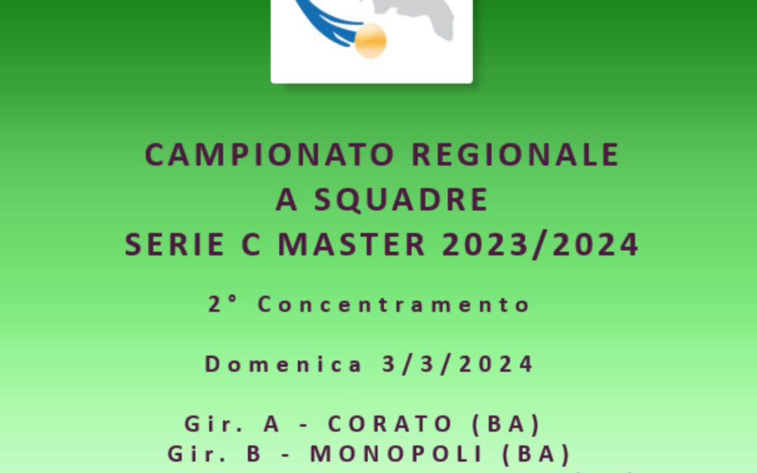 Serie C Master – 2° concentramento